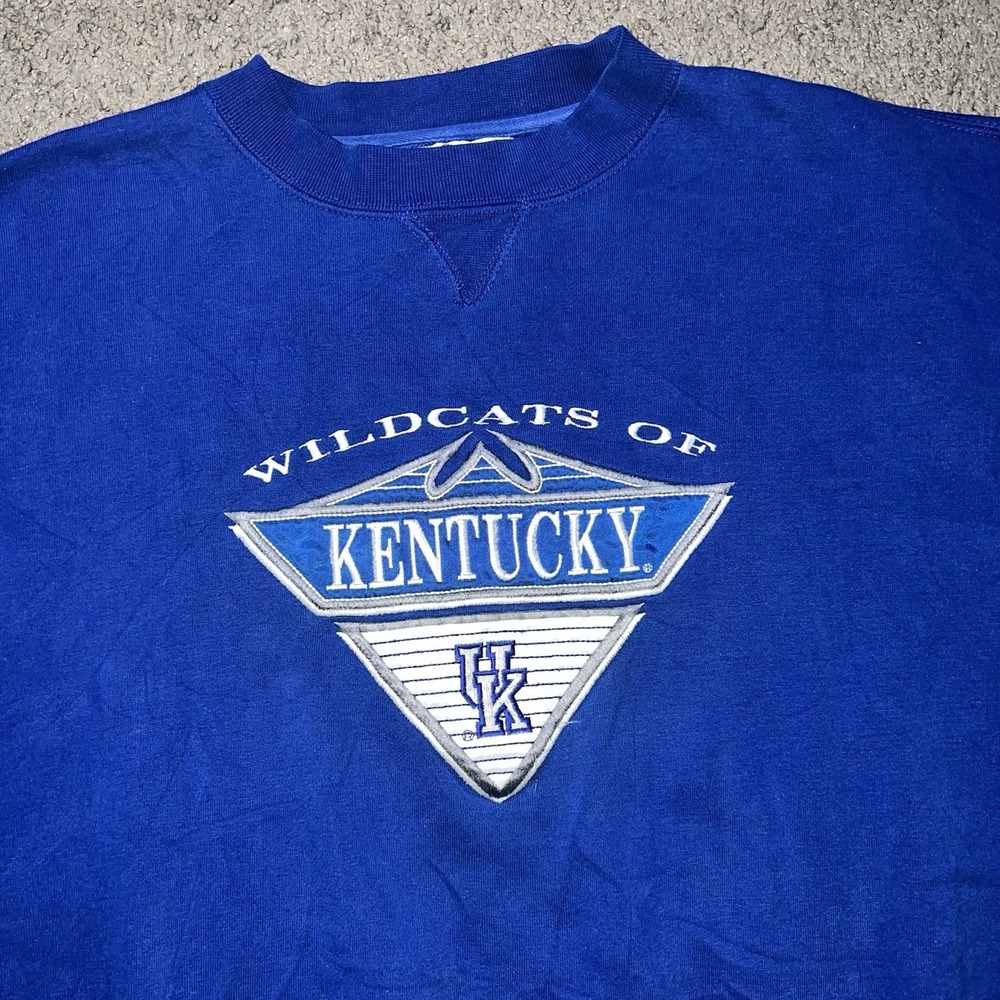 VINTAGE Kentucky Wildcats Sweatshirt Mens XL Blue Crewneck NCAA USA 90s - Picture 1 of 6